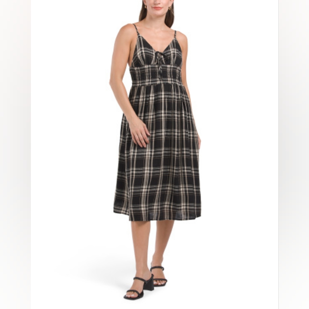 NWT - Lucky Brand Cotton/Modal Fully Lined Smocked Waist Midi Dress -Size XL